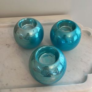 Home Decor Blue Candle Holders